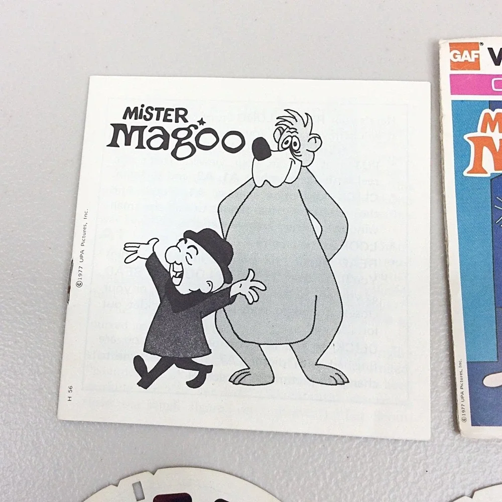 VTG View Master‎ GAF Mister Magoo 3 Reel Set H56 Cartoon Favorites 1977